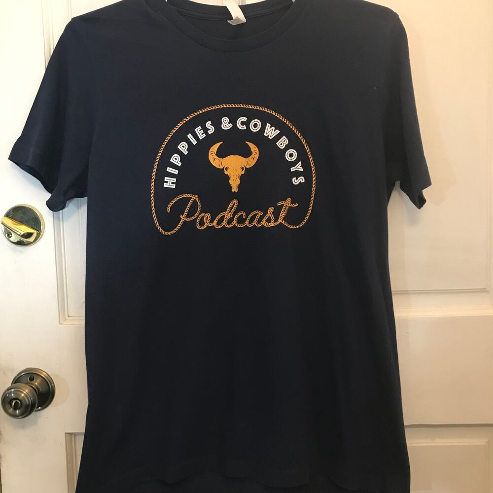 Bella+Canvas T-Shirt  Men’s L Short Sleeved Hippies & Cowboys Podcast